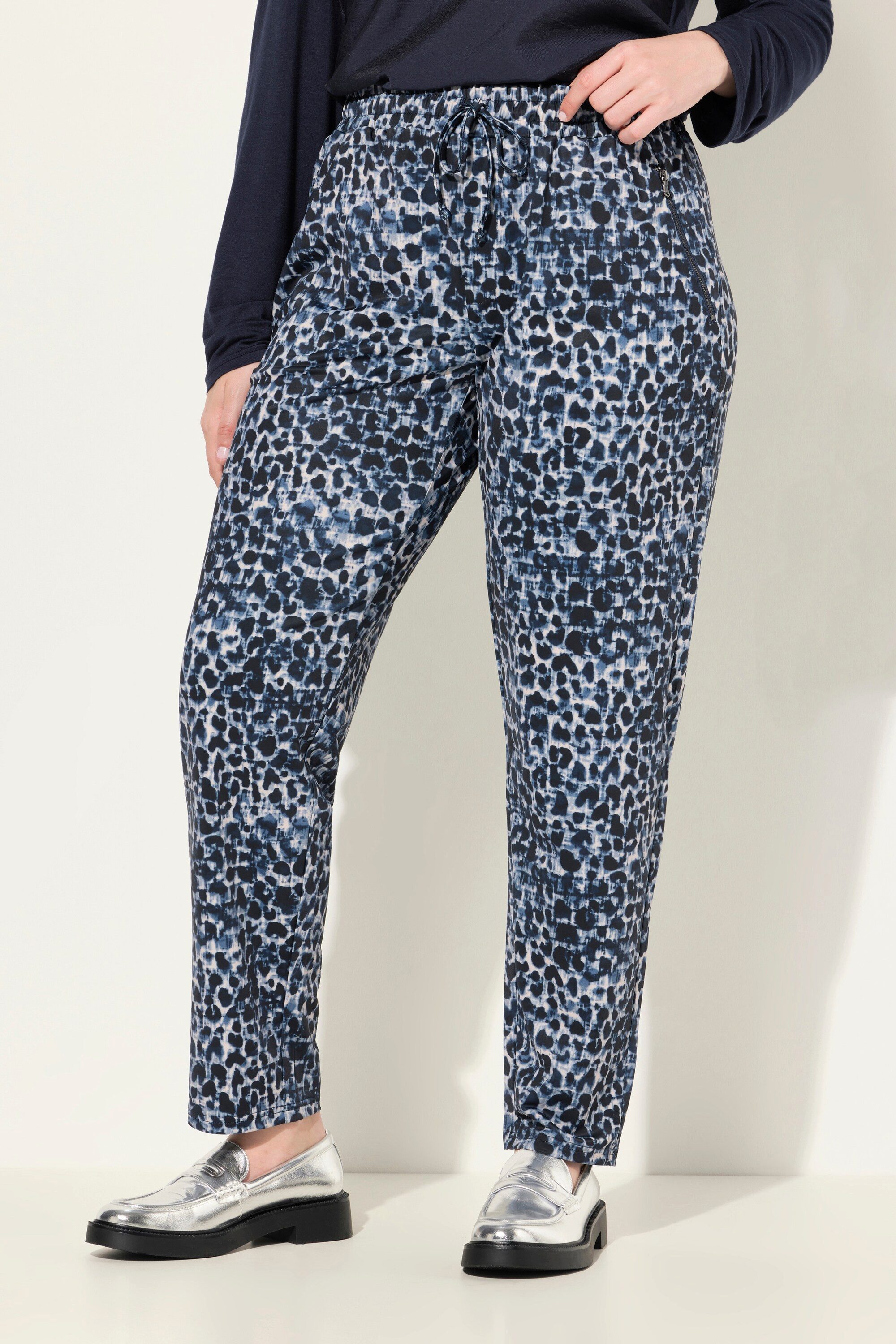 Ulla Popken Schlupfhose Jerseyhose Leomuster Elastikbund günstig online kaufen