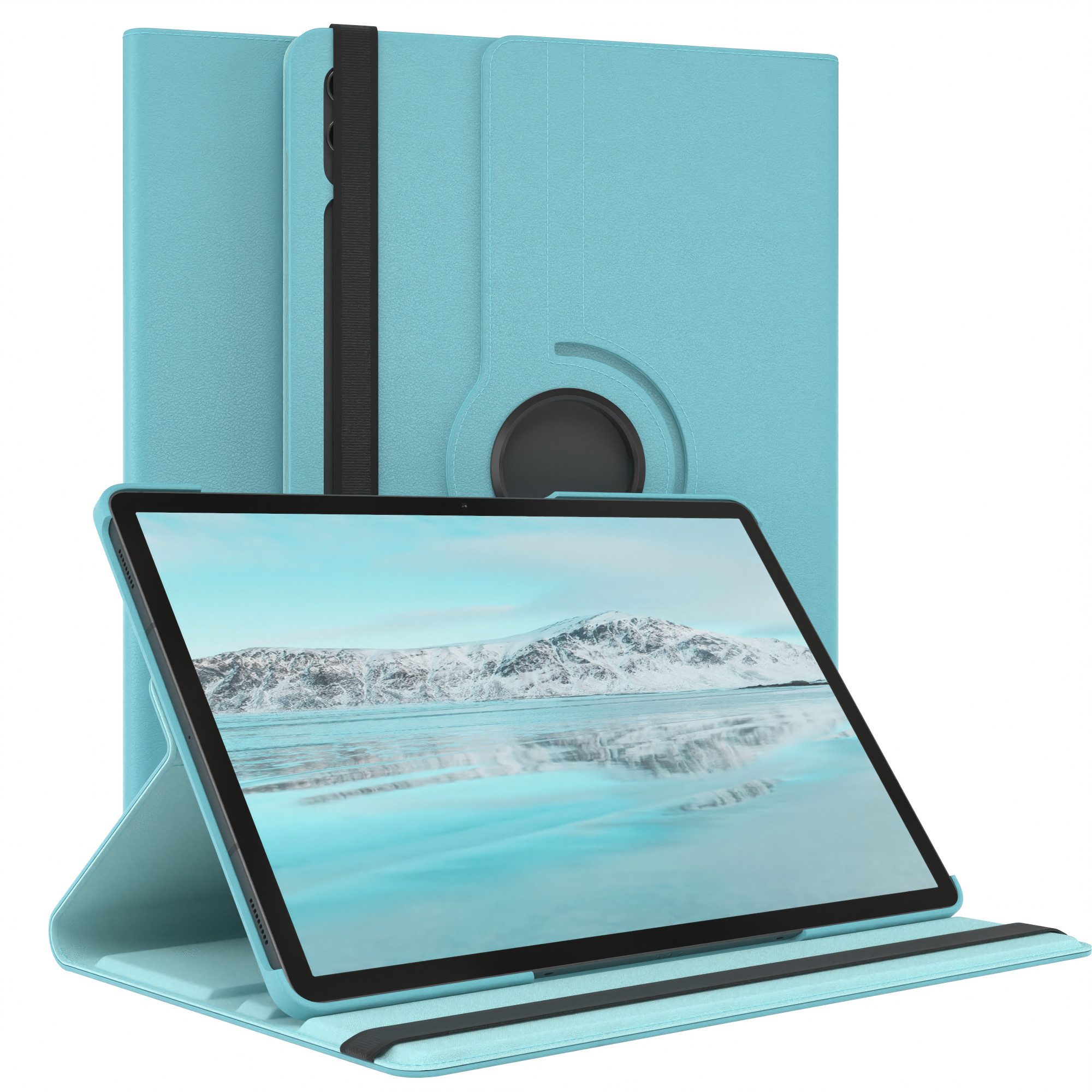 EAZY CASE Tablet-Hülle Rotation Case für Galaxy Tab S9 Plus Rotationcase 12,4 Zoll, Schutzasche für Tablets Flipcase Hülle Kratzschutz Displayschutz Blau