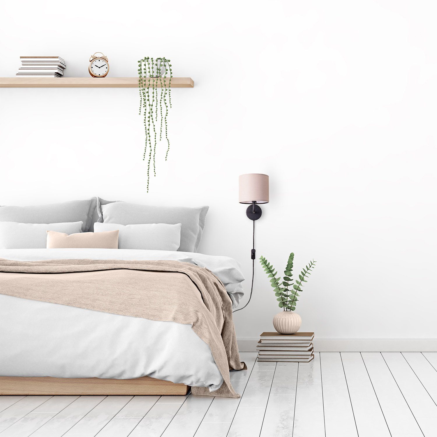 Paco Home Wandleuchte Uni Color, ohne Leuchtmittel, Wandlampe Schalter Flur günstig online kaufen