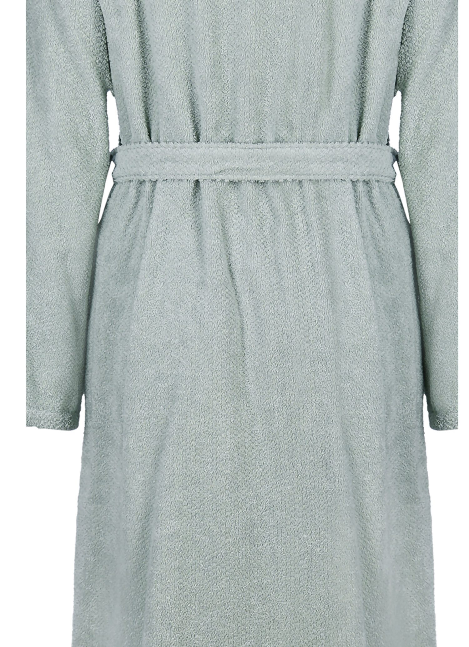 Cawö Damenbademantel Damen Bademantel mit Kimono Kragen, Midi, Baumwolle, Kimono-Kragen, Gürtel, Baumwolle