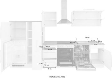 Kochstation Küchenzeile KS-Samos, mit E-Geräten, Breite 340 cm