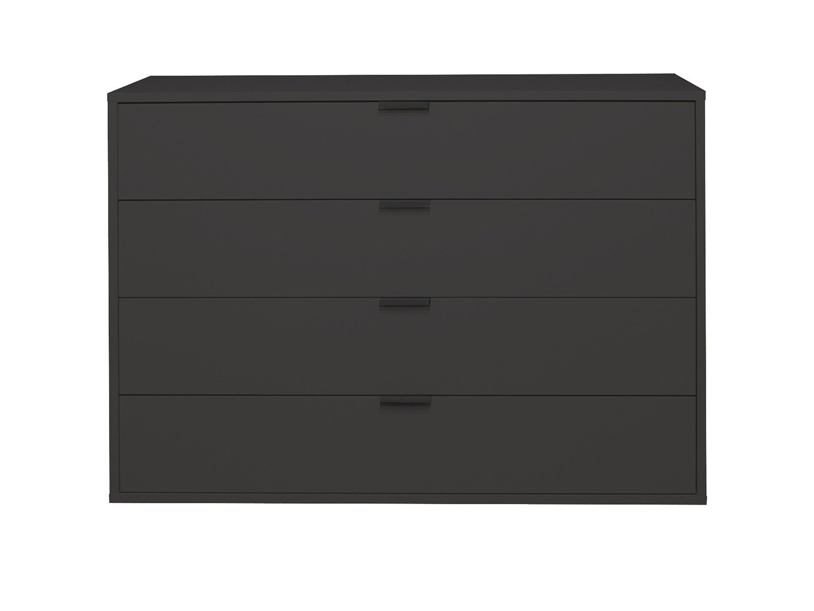 Storado Kommode Bonnie 119×87–101×45cm, Kommode mit 4 Schubladen, Farbe wählbar, 4 Schubladen auf Unterflurauszügen, Oberfläche kratzfest