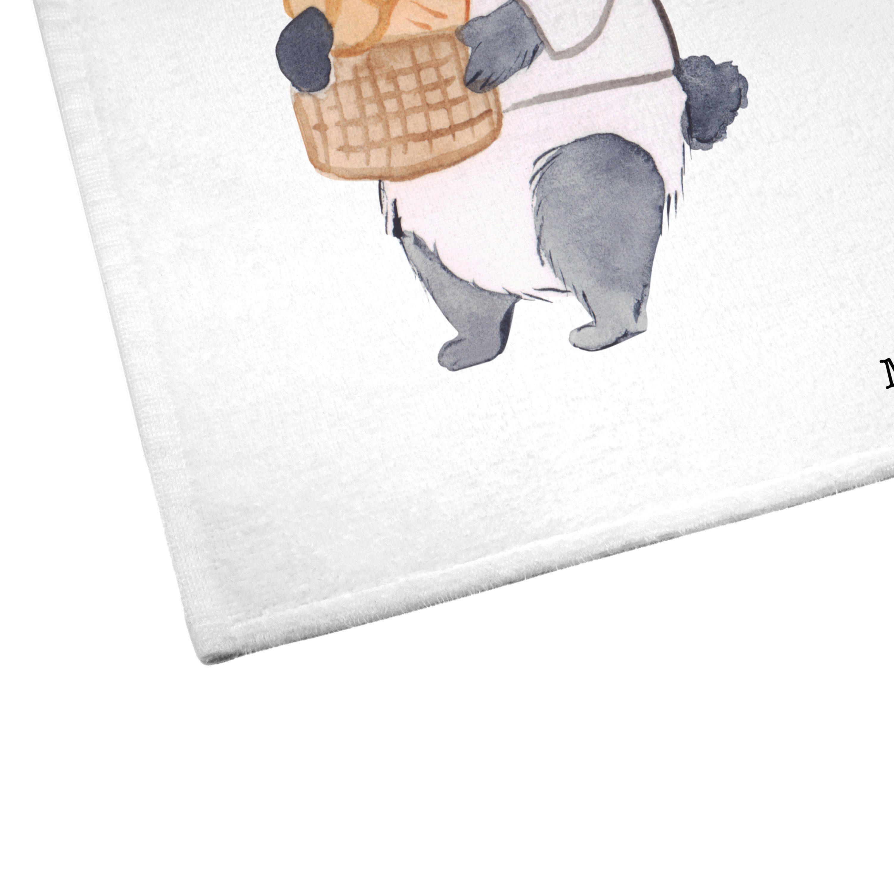 Mr. & Backware, mit Bäckereifachverkäufer - (1-St) Mrs. Herz - Panda Gästetuch, Weiß Geschenk, Handtuch