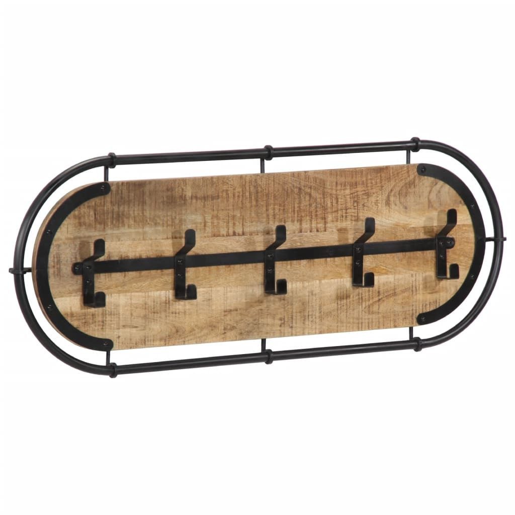 vidaXL Вешалки Wandgarderobe mit 5 Haken Raues holz, (1 St)