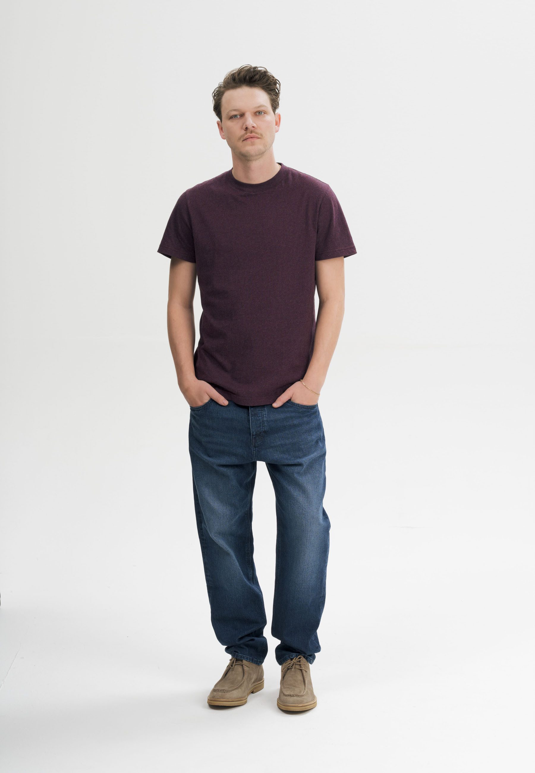 MELA Kurzarmshirt T-Shirt Style AVAN Fein gerippter Kragen
