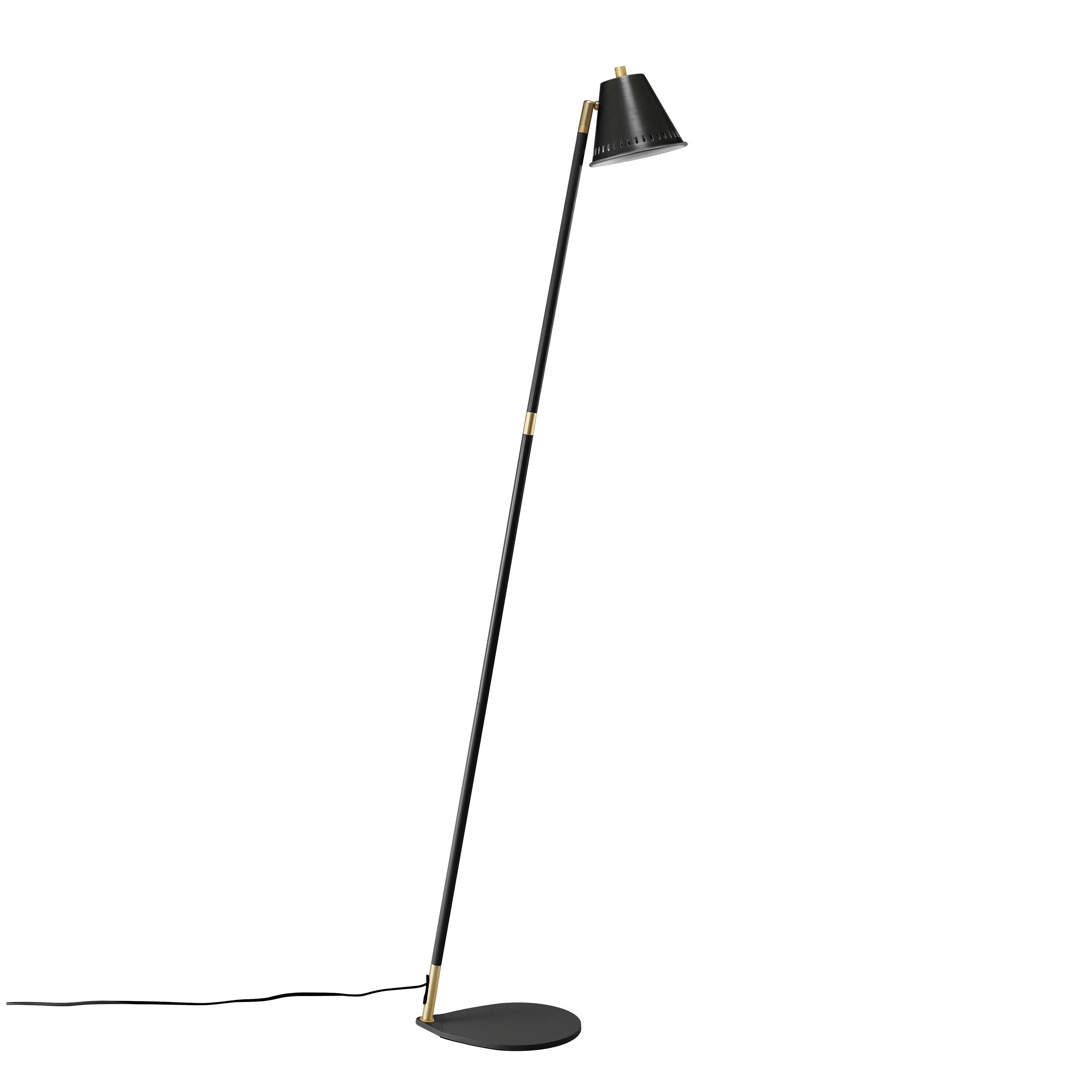 Nordlux Stehlampe PINE, ohne Leuchtmittel, Retro Industrial Design, Messing  Applikationen, Stehleuchte