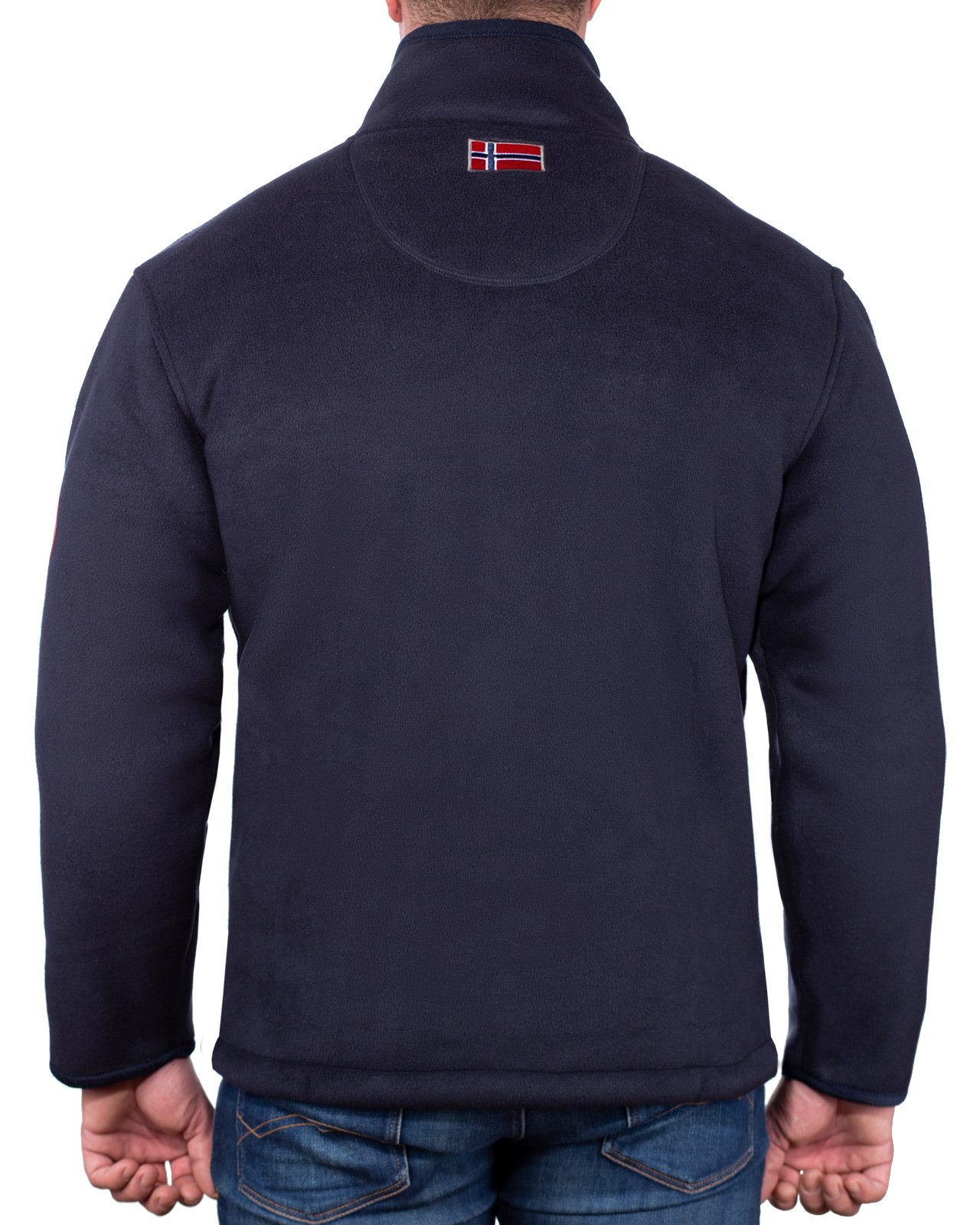 Geographical Norway Fleecejacke Herren Regular Fit Jacke bausine Sportliches Design mit bestickten Details auf Brust und Arm