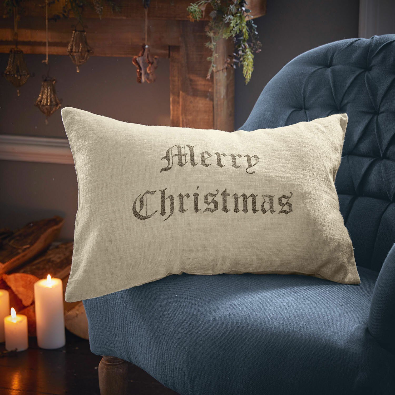 Mirabeau Kissenhülle Kissenhülle Merry Christmas creme/grau günstig online kaufen