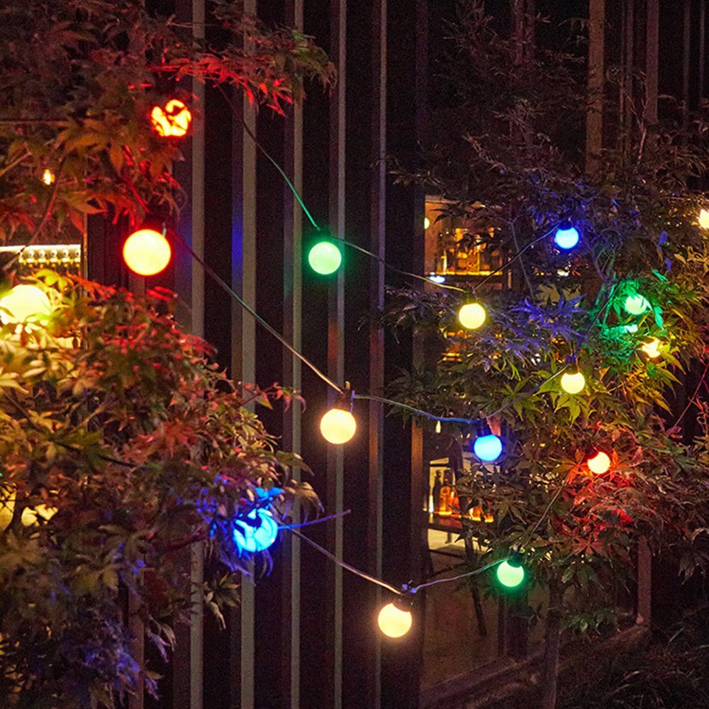 Deko Party Strom Terrassenlicht,G50, Außen Bunt LED-Lichterkette Glühbirnen,Hochzeit Rosnek Garten