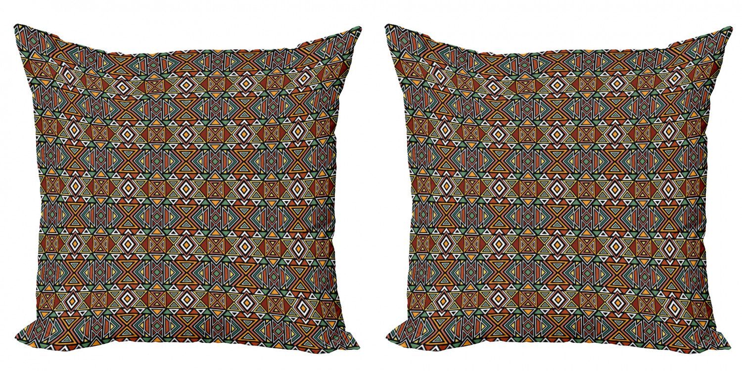 Doppelseitiger Digitaldruck, Abakuhaus (2 Accent Boho Modern Triangles Kissenbezüge Stück), aztekisch