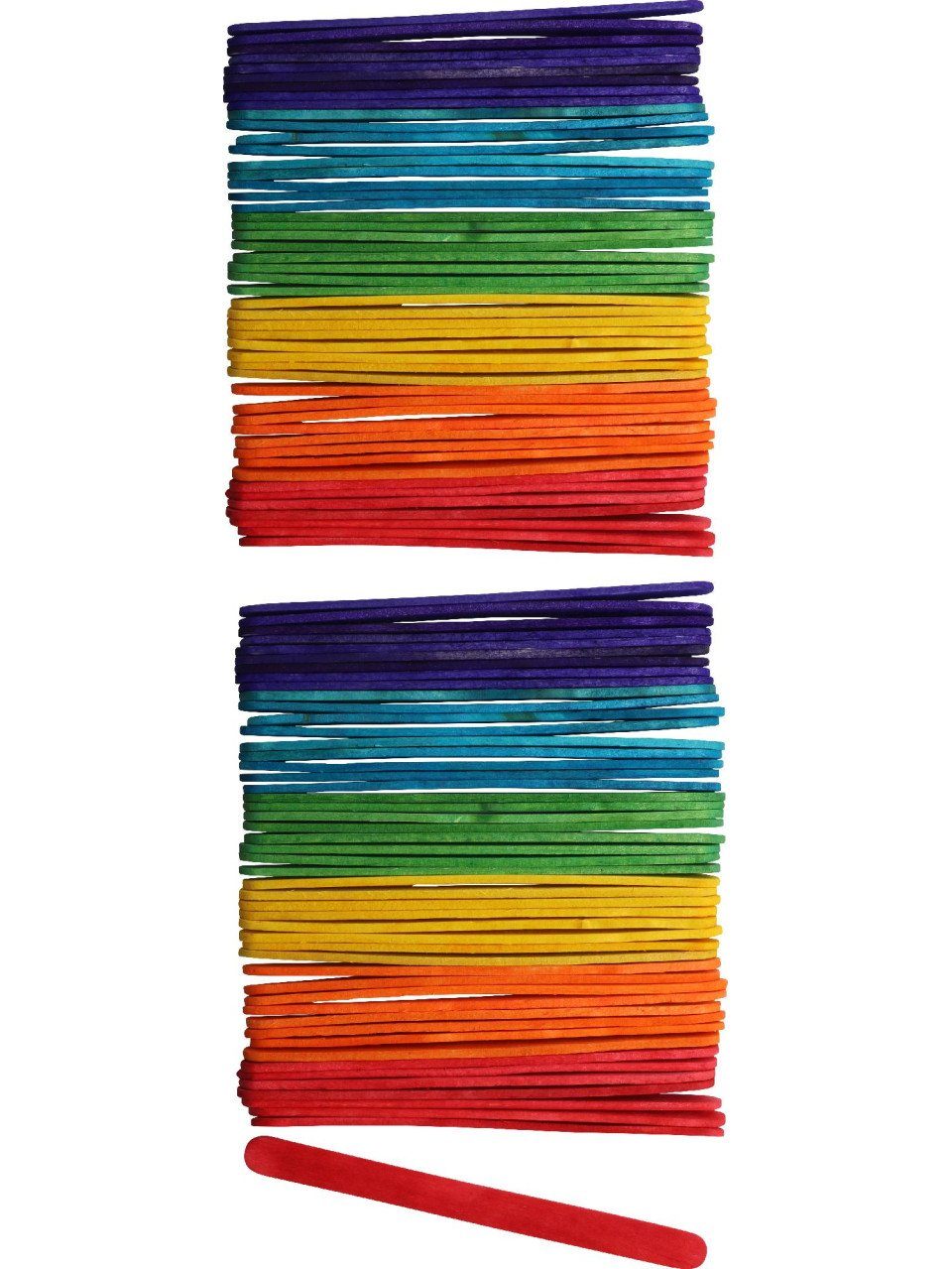 Bastelnaturmaterial Glorex Bastelhölzer 10x114 mm 100 Stück farbig