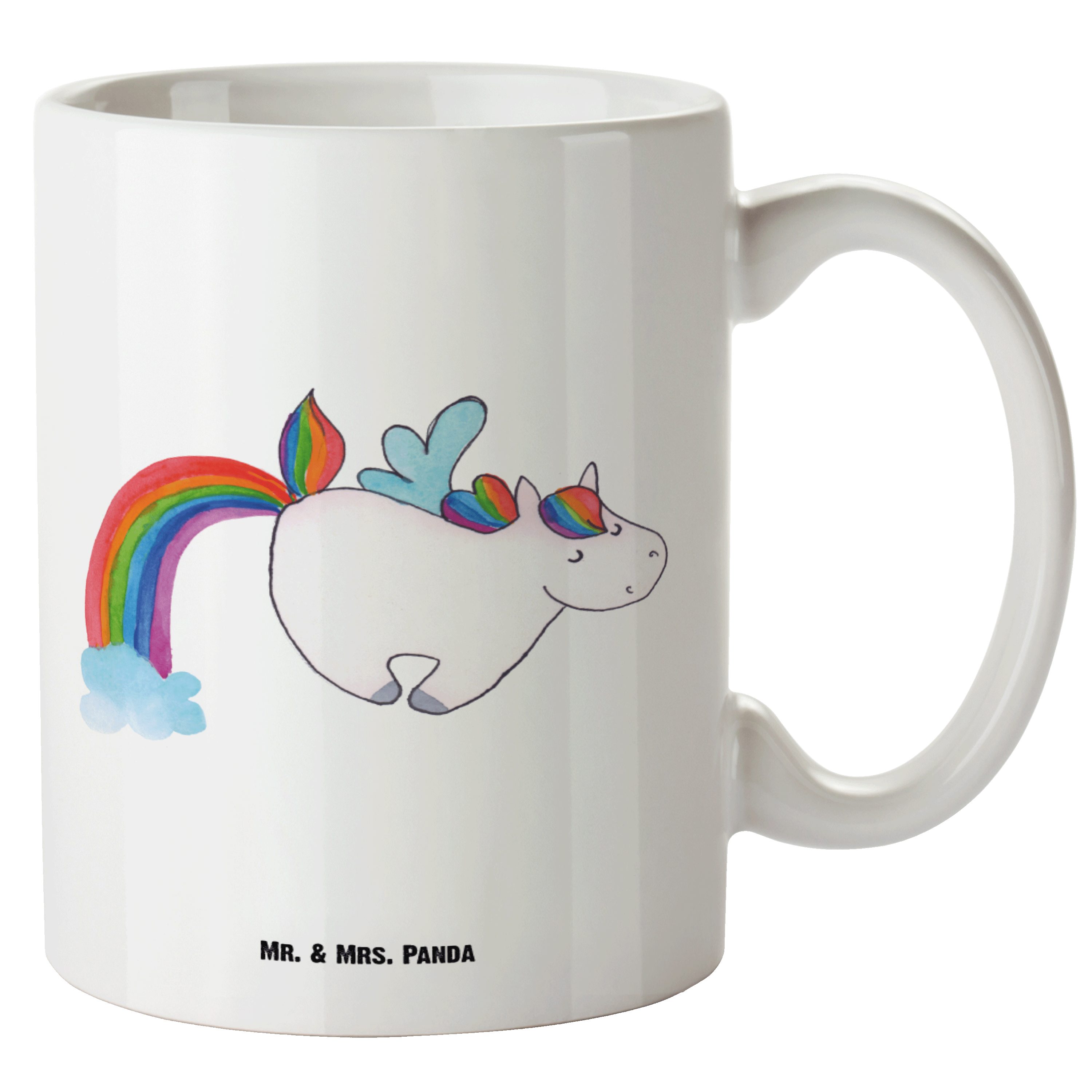 Panda XL Becher, Erwachsenwerde, XL Mr. Geschenk, Keramik Unicorn, - - Tasse Einhorn Tasse Mrs. Pegasus Weiß &