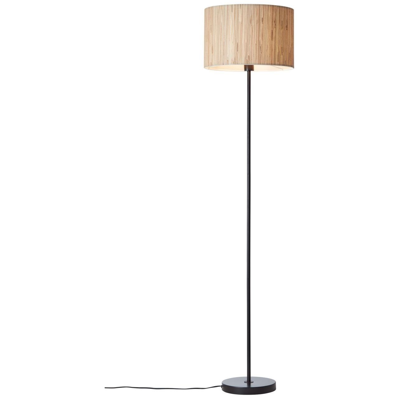 Brilliant Stehlampe Wimea, Lampe, Wimea Standleuchte schwarz/natur, 1x A60,  E27, 52W, Mit Fußscha