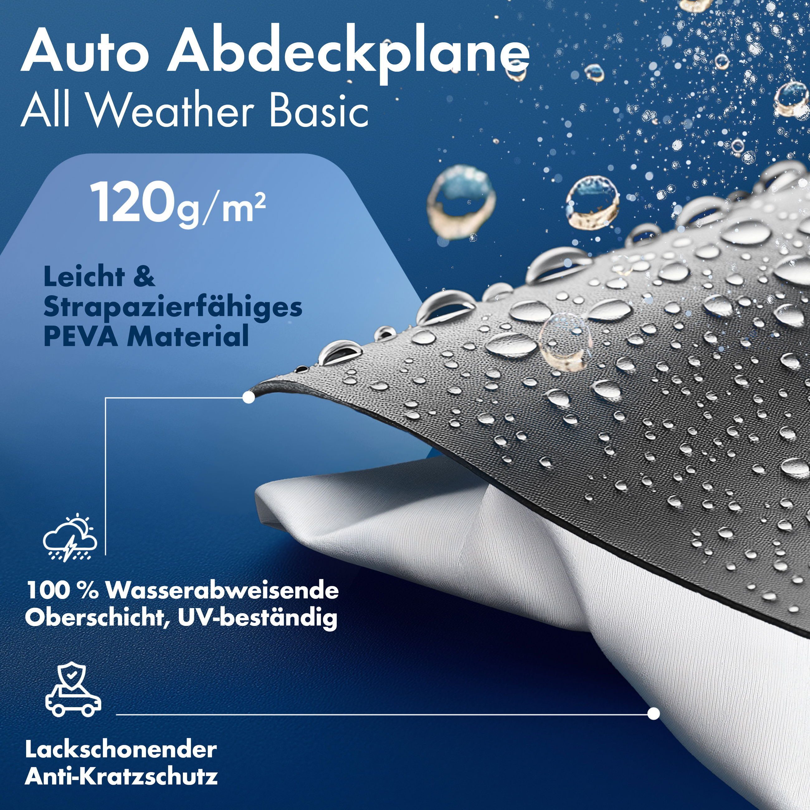 WALSER Car Cover All Weather Basic Half Medium (1 pc., 1 piece)