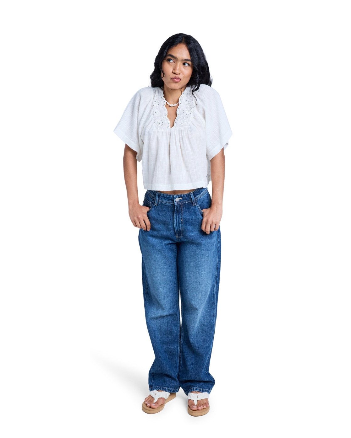 Roxy Relax-fit-Jeans London Aqua Mirage
