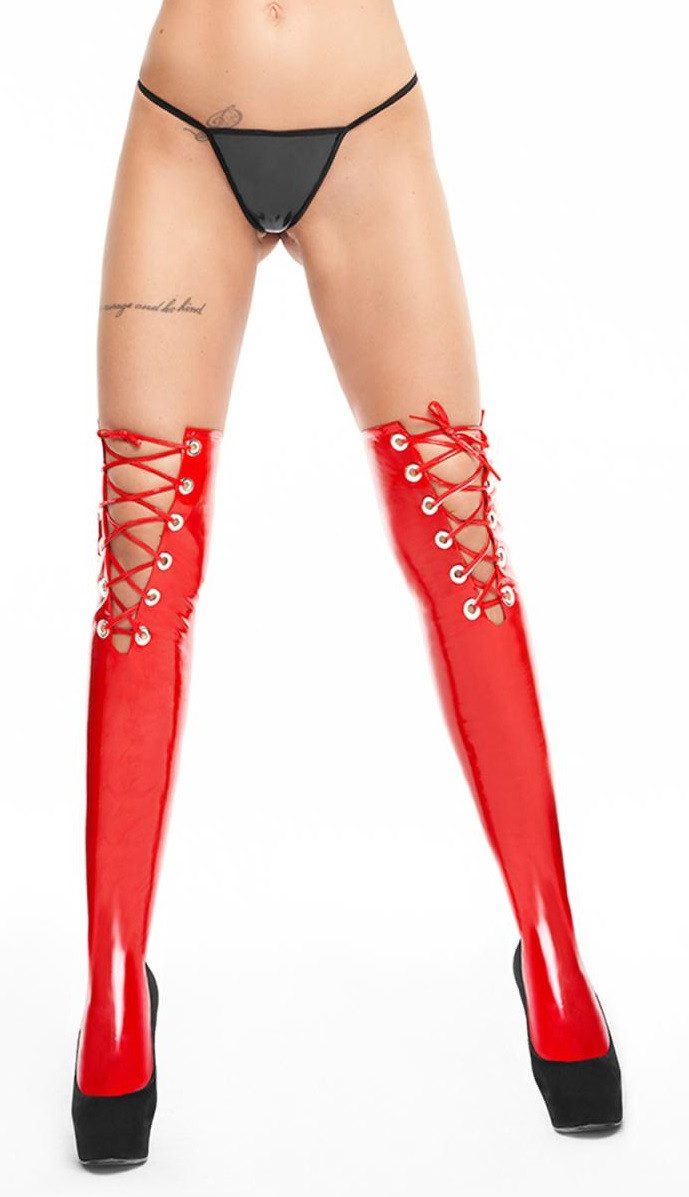 7Heaven Overknees Strümpfe mit Schnürung und Ösen
