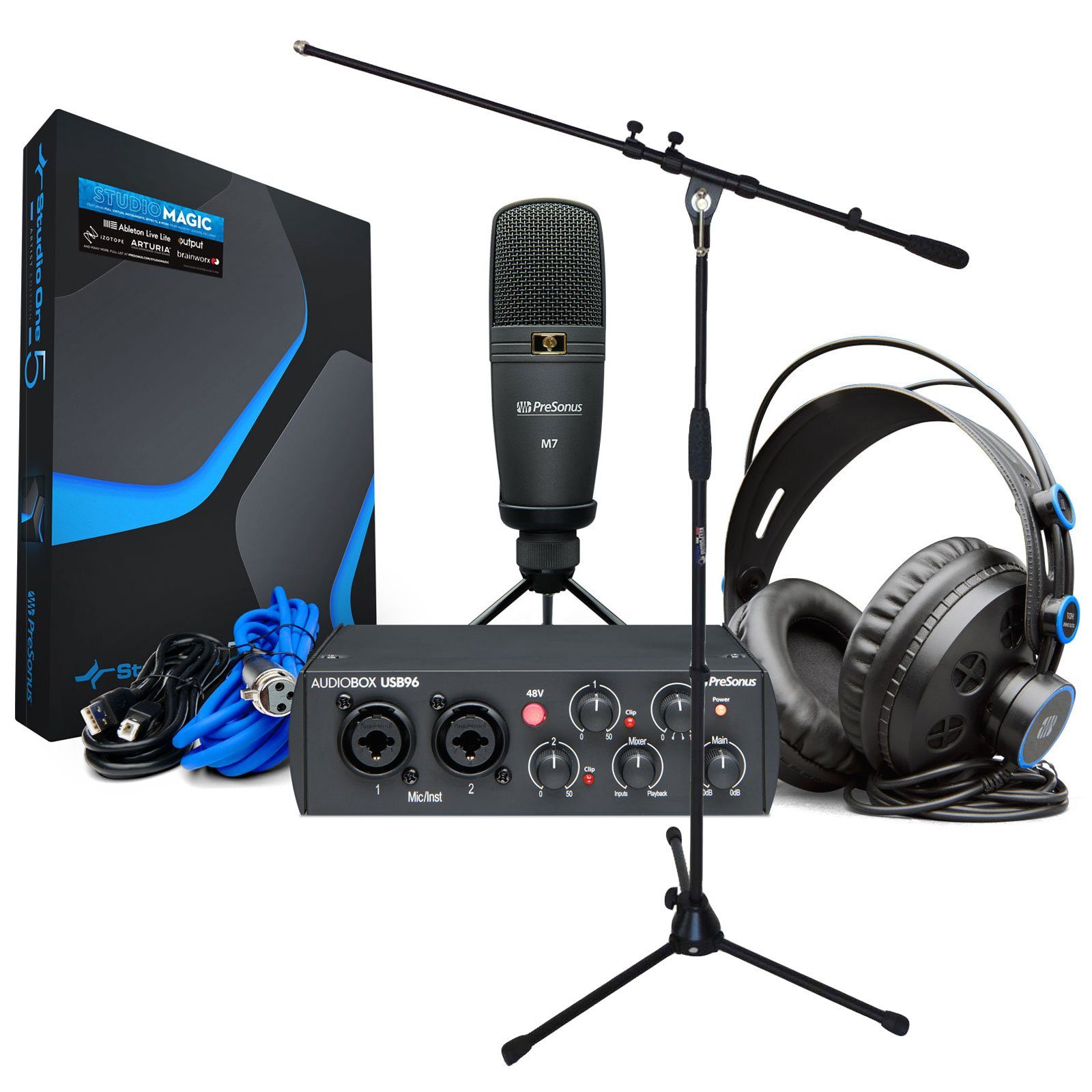 Presonus Audiobox 96 Recording Set + Mikroständer Digitales Aufnahmegerät