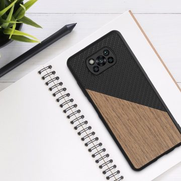 kwmobile Handyhülle Hülle für Xiaomi Poco X3 NFC / Poco X3 Pro, Holz Handy Schutzcase - Handy Case Schutzhülle - Smartphone Cover