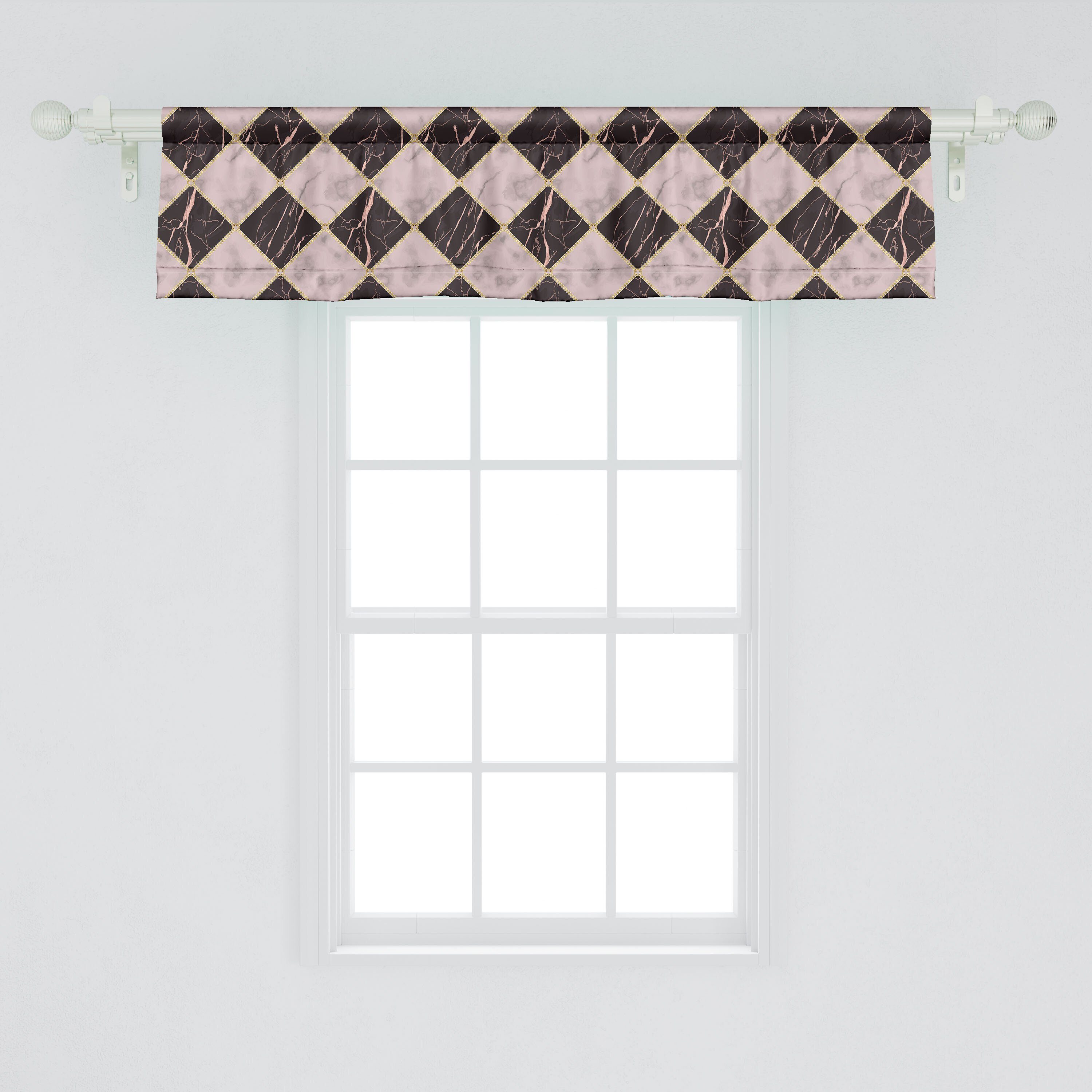 Schlafzimmer tonte Print Geometrisch Vorhang Küche Scheibengardine Microfaser, Abakuhaus, Volant Stangentasche, für Pastell Dekor Marmor mit
