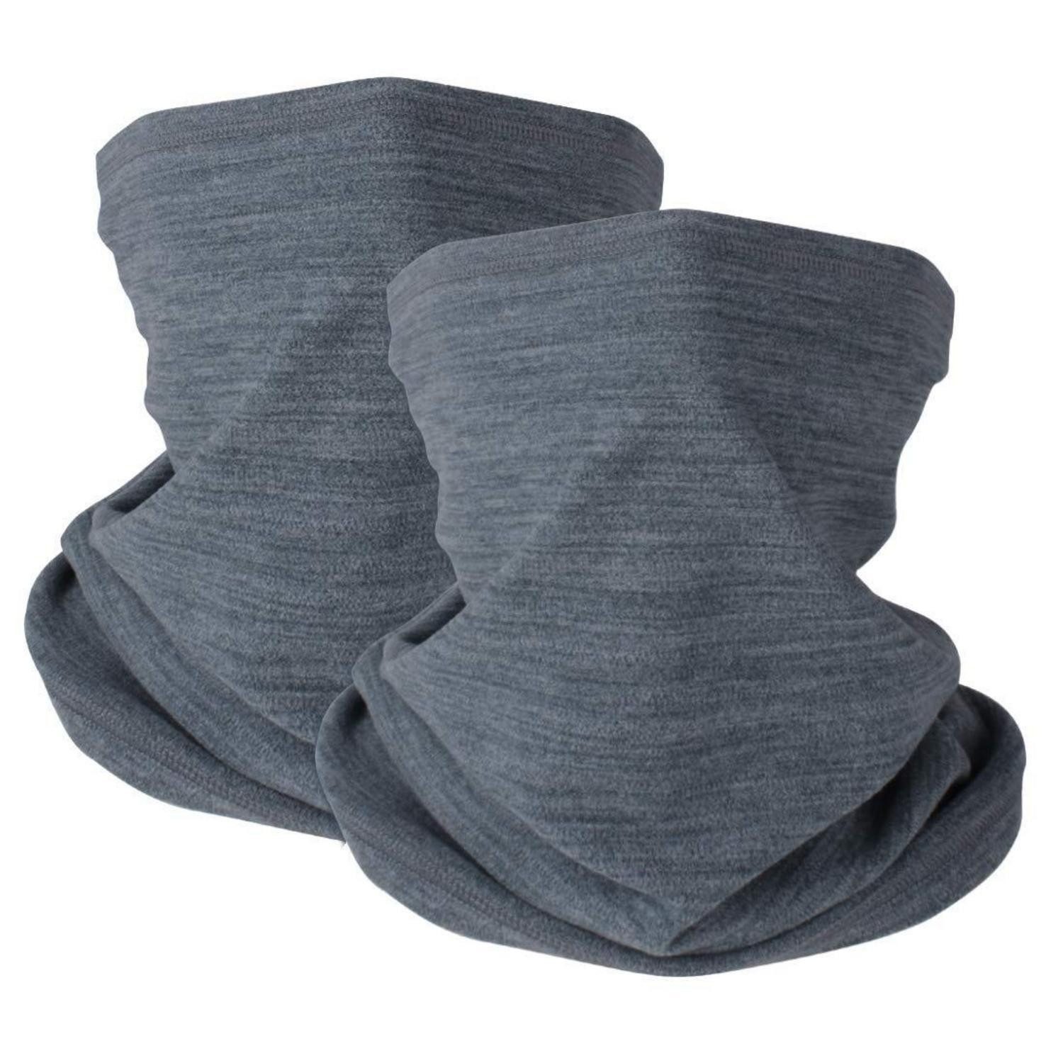 LuxusKollektion Schlupfmütze Loop Schal Damen Herren 2er Fleece Halswärmer Winddicht Ski Grau grau