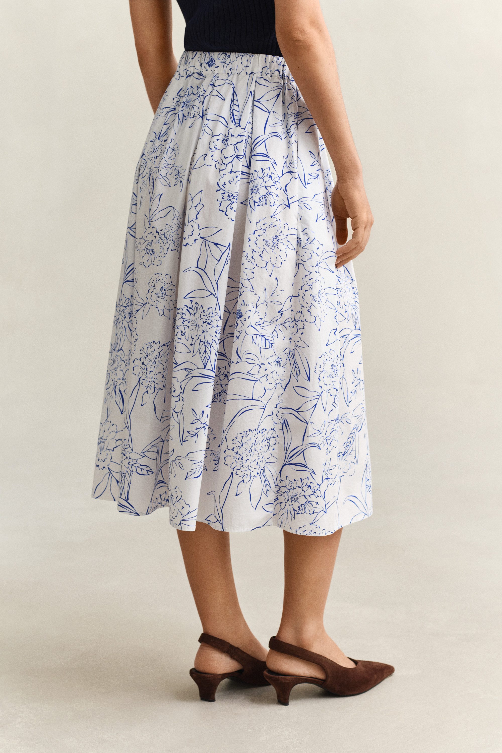 Gant Midirock FLORAL PRINT PULL ON SKIRT geblümt, mittlere Leibhöhe