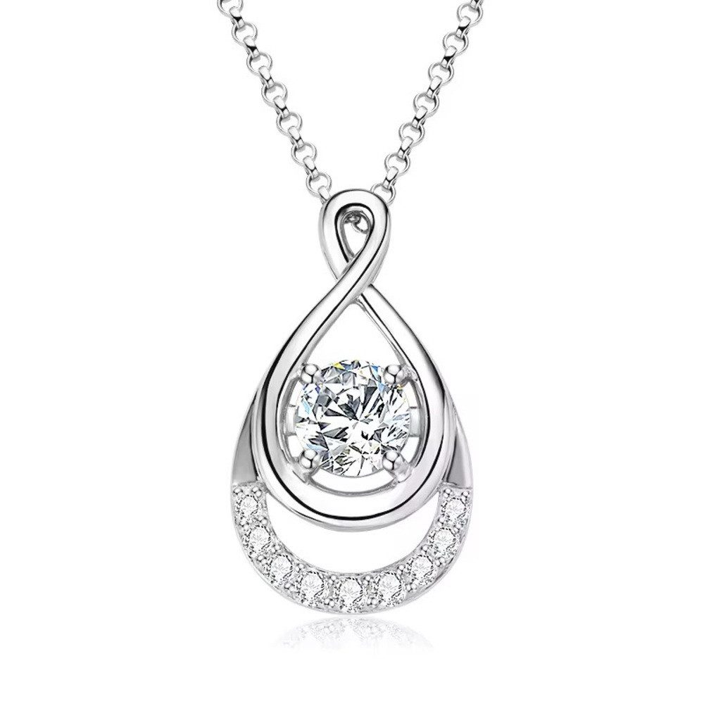 Kette mit Anhänger Extravagante Moissanit Damen Halskette 6,5mm Moissanit 18K Gold 1,0ct