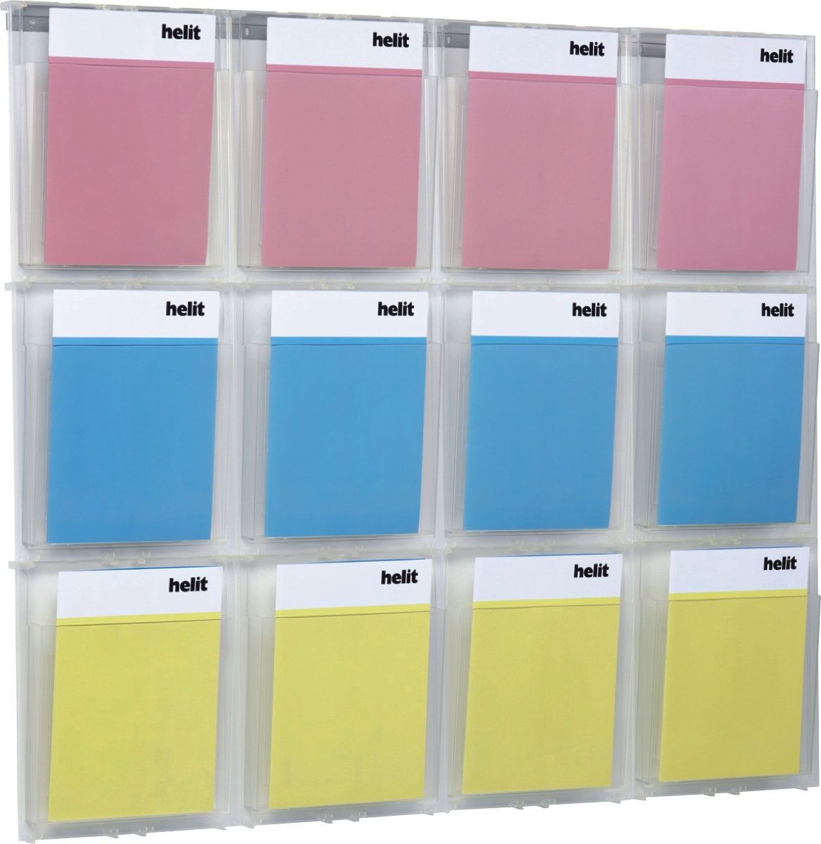 Stehsammler Prospekthalter-Wandset 12 x DIN A4 glasklar