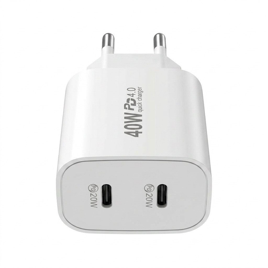 Futurea 40W Ladestecker Dual Fast-Charging Schnellladegerät Smartphone-Ladegerät (Packung, 1-tlg., Gleichzeitig zwei Geräte laden, Dual-Anschluss mit USB-A und USB-C)