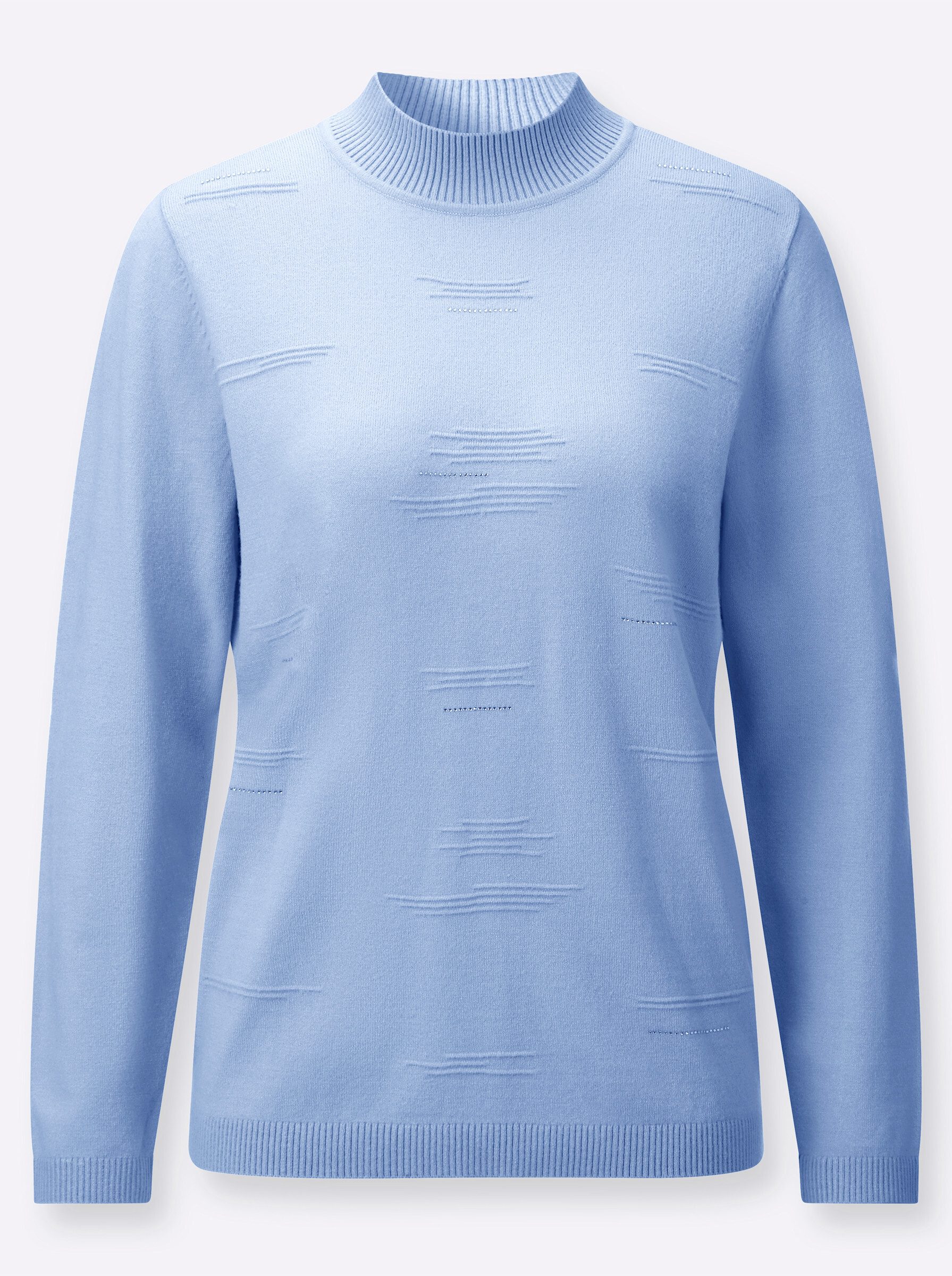 Strickpullover Stehkragen-Pullover Langarm Jersey