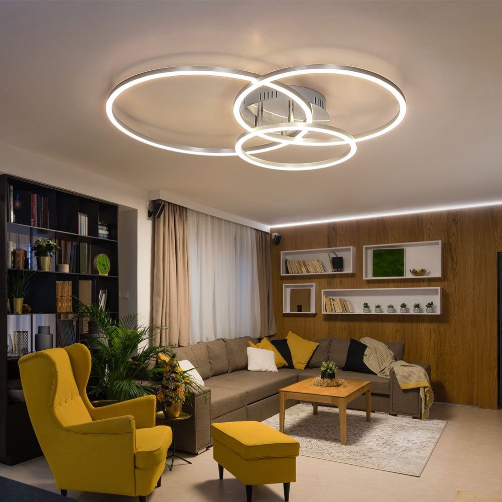 GLOBO LIGHTING LED Deckenleuchte, LED-Leuchtmittel fest verbaut, Warmweiß, Deckenleuchte Ringlampe Deckenlampe Designleuchte Wohnzimmer, 3