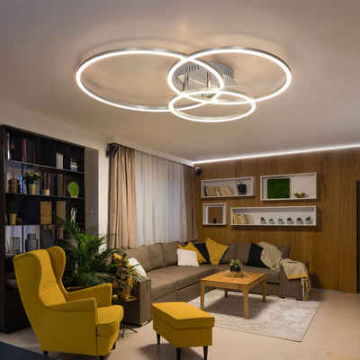 etc-shop LED Deckenleuchte, LED-Leuchtmittel fest verbaut, Warmweiß, Deckenlampe Designleuchte Wohnzimmer Deckenleuchte 3 flammig