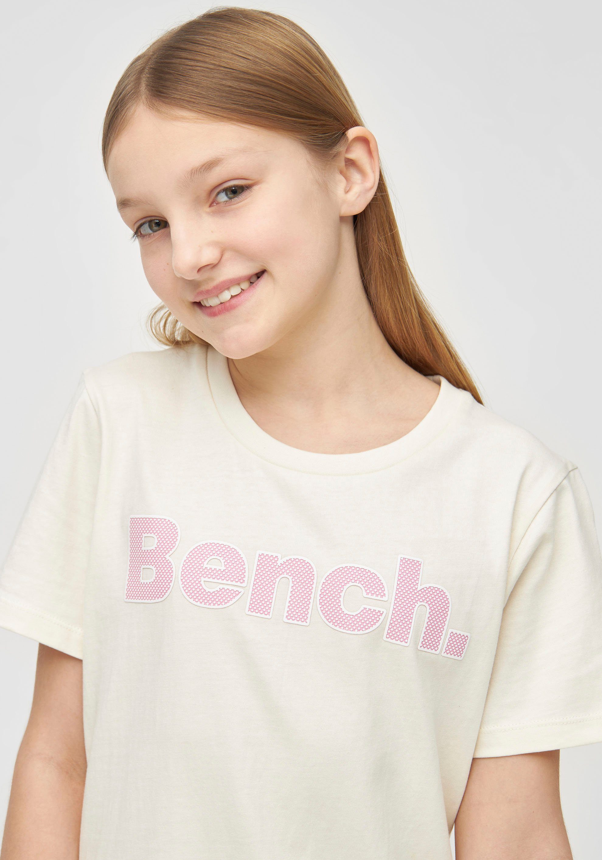Bench. T-Shirt Logodruck WINTERWHITE mit JINAG