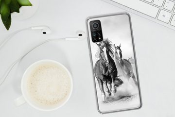 MuchoWow Handyhülle Pferde - Tiere - Illustration, Phone Case, Handyhülle Xiaomi Mi 10T, Silikon, Schutzhülle