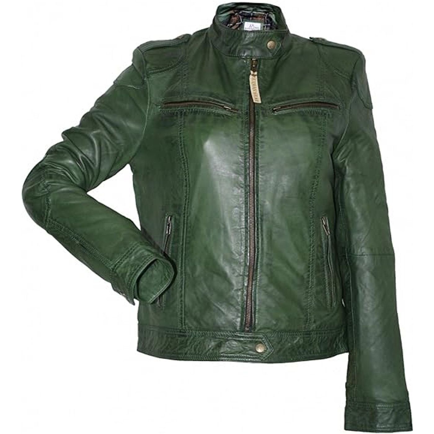 German Wear Lederjacke Trend 412J Grün Damen Lederjacke Jacke aus Lamm Napp günstig online kaufen
