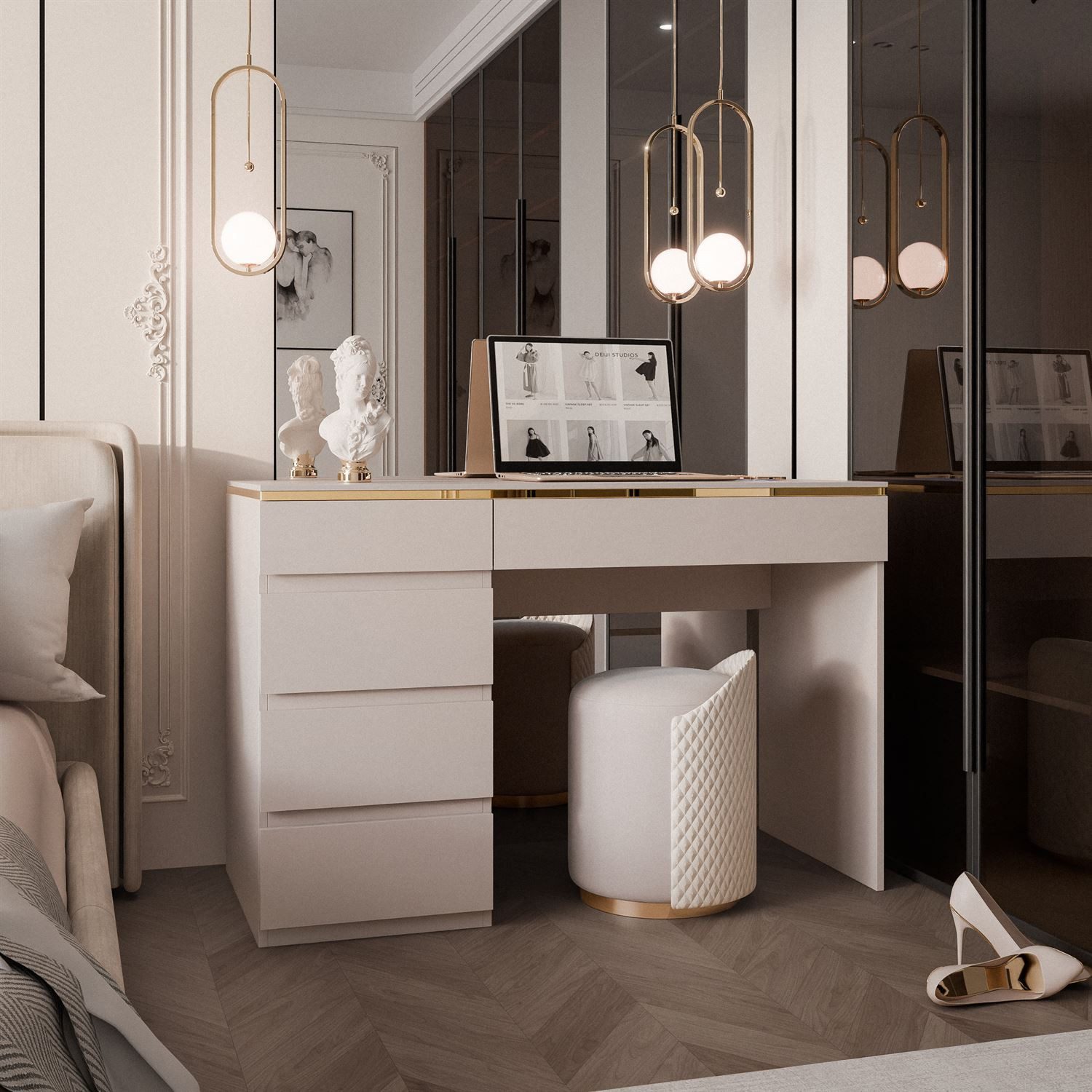 Lookway Schreibtisch AURORA KASCHMIR mit Schubladen, Breite: 120 cm günstig online kaufen