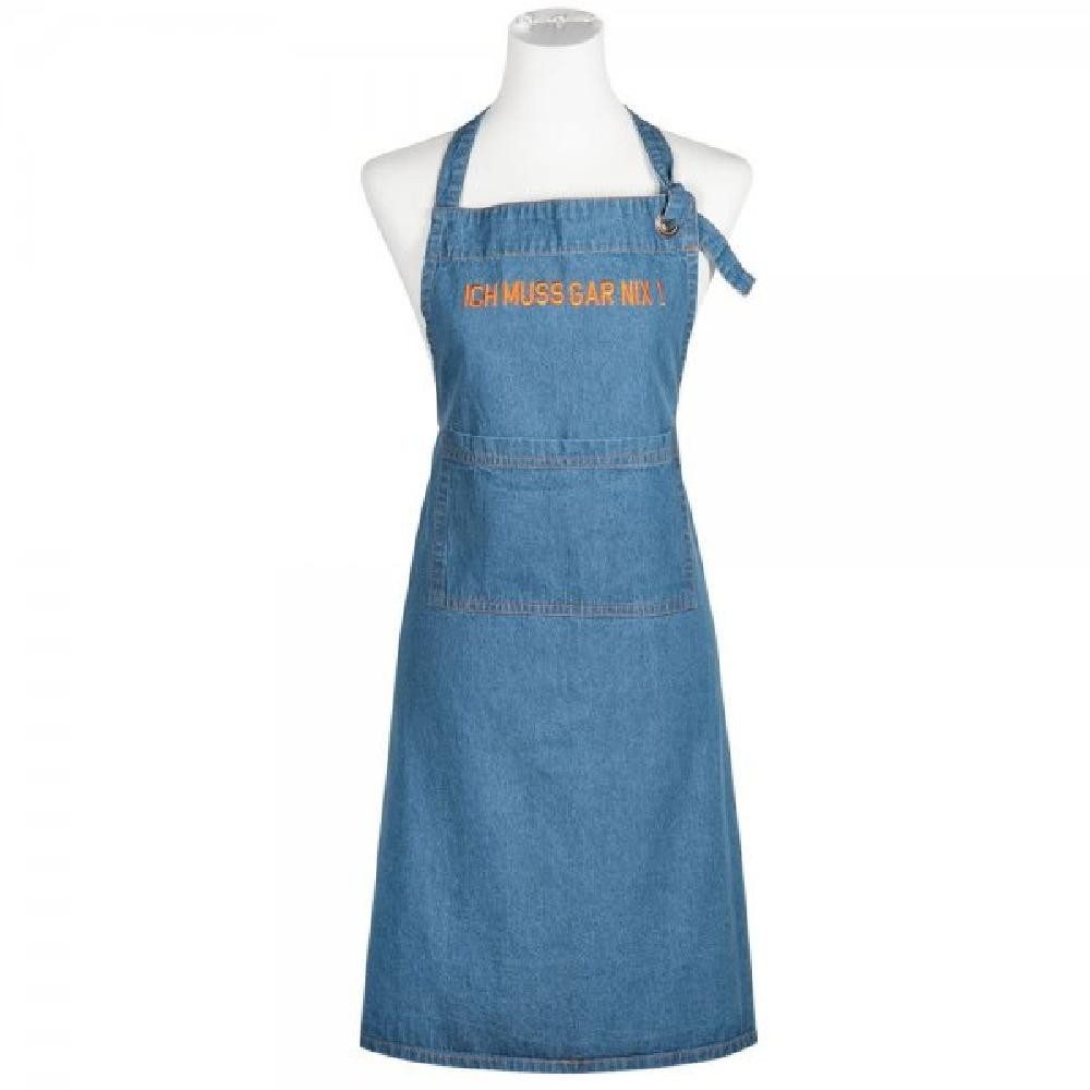 PAD Kochschürze Pad Schürze Denim Ich muss gar nichts! Orange