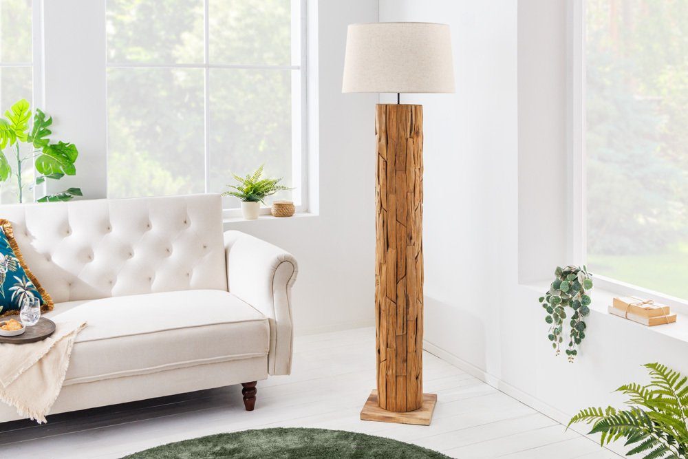 riess-ambiente Stehlampe ohne Leinen Wohnzimmer · Ein-/Ausschalter, natur, Handarbeit ROOTS Massivholz · Leuchtmittel, Maritim · 160cm ·