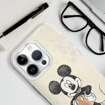 DeinDesign Handyhülle Offizielles Lizenzprodukt Mickey & Minnie Mouse Wasserfarbe, Apple iPhone 14 Pro Silikon Hülle Bumper Case Handy Schutzhülle