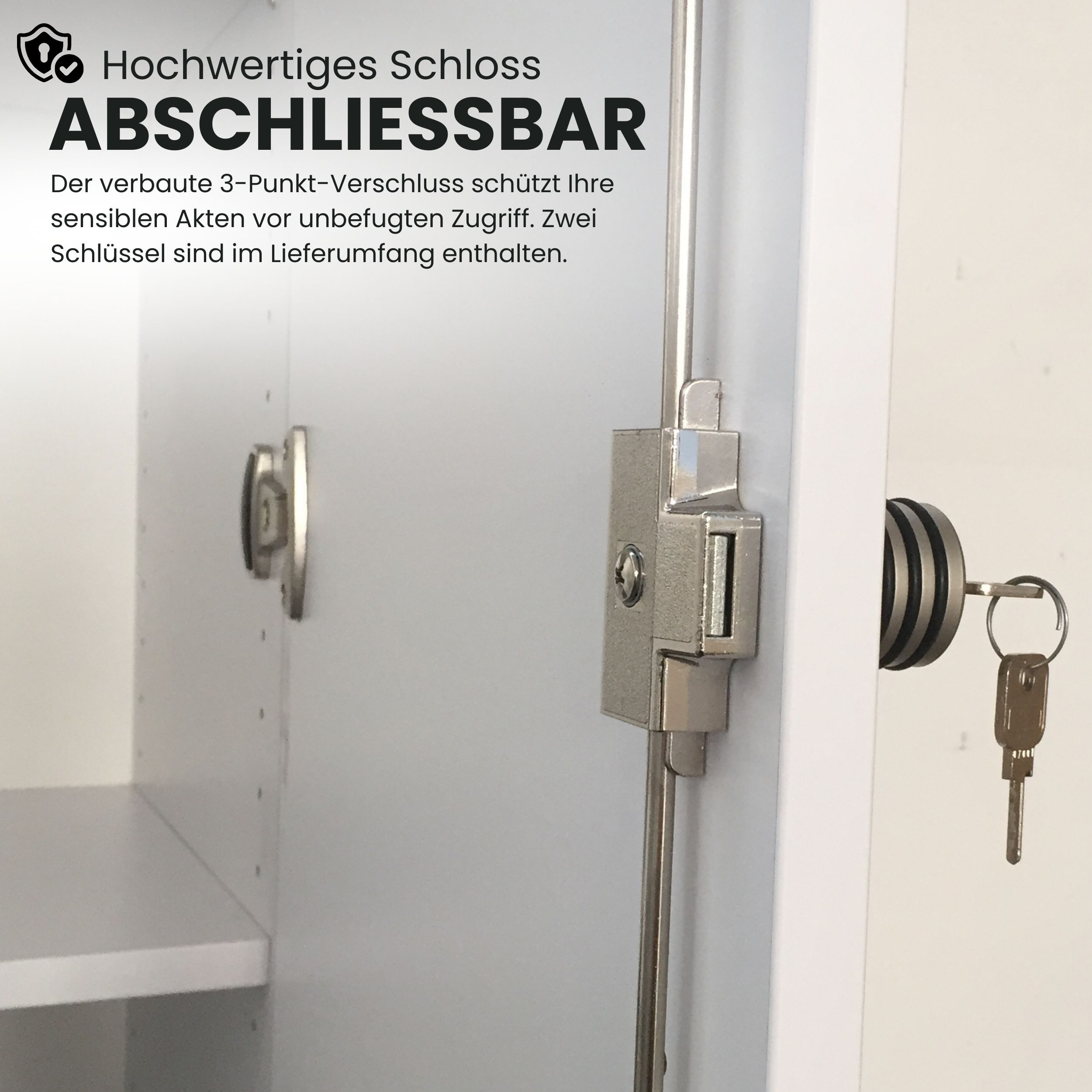 bümö Aktenregal office Regalschrank - 5 Ordnerhöhen, Dekor: Ahorn/Silber