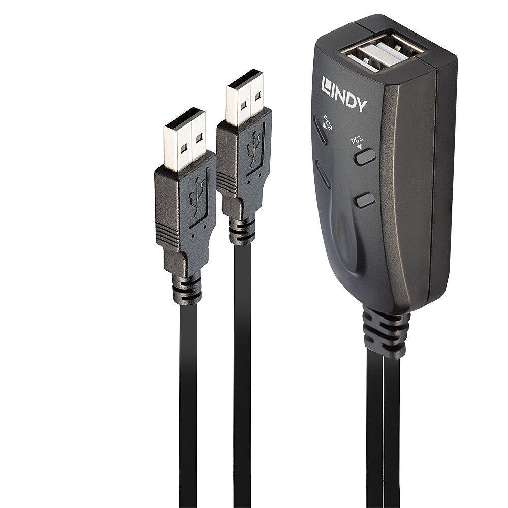 LINDY KM Tastatur & Maus Switch USB für 2 Rechner USB-Kabel