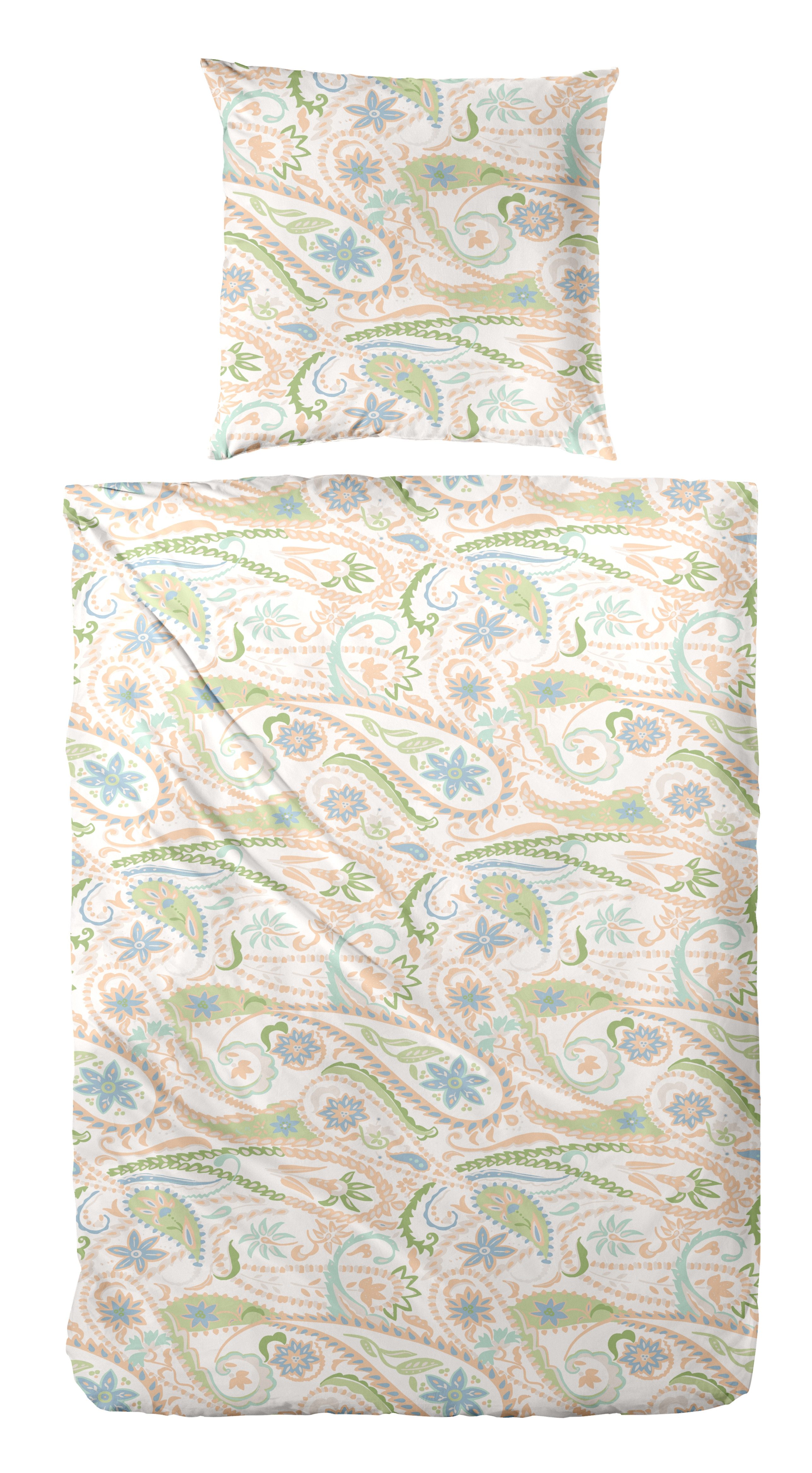 Primera Bettwäsche Mako-Satin-Bettwäsche Pastel Paisley, Mako-Satin, günstig online kaufen