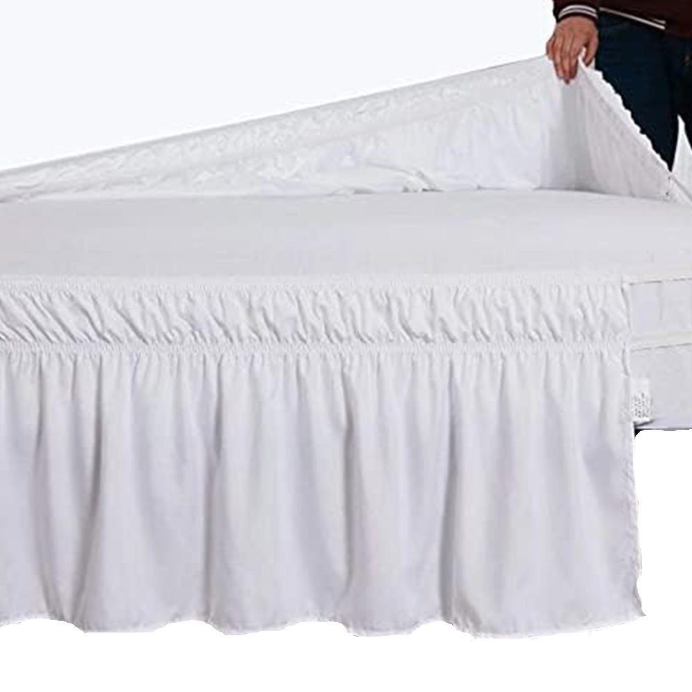 FELIXLEO Bettwäsche Bettrock zum Umwickeln Ruffled Solid Bed Rock Elastisch günstig online kaufen