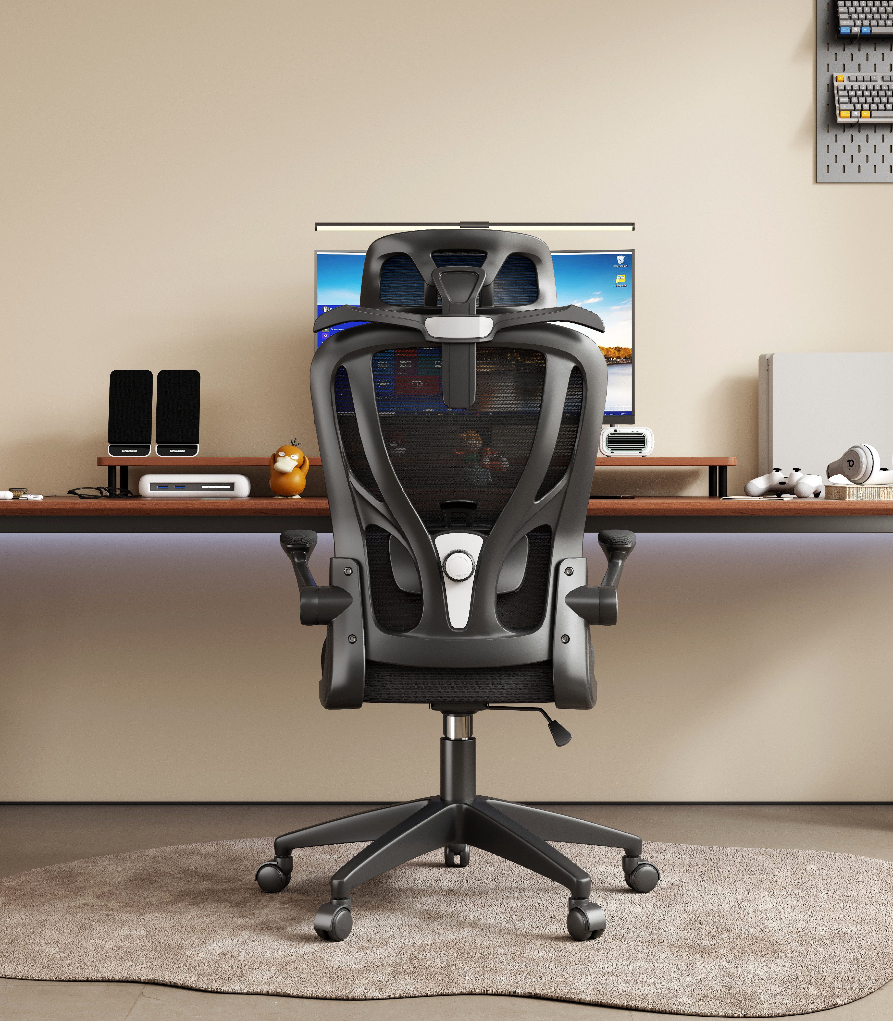 POPOLIC Bürostuhl Verstellbarer Netz-Gamingstuhl mit Kopf-/Lordosenstütze f günstig online kaufen