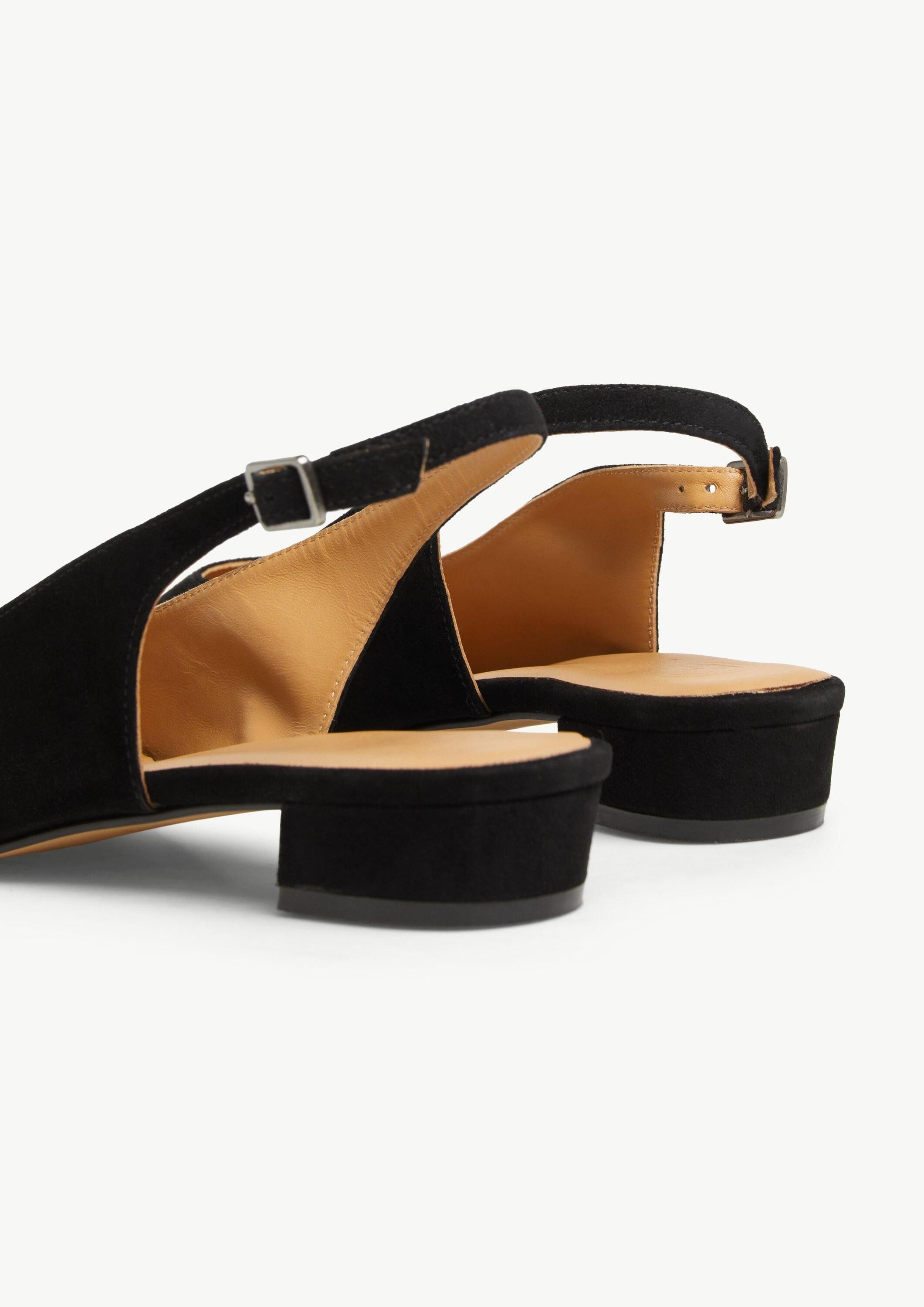 comma Pantoletten Sandale Slingback-Ballerinas aus Veloursleder