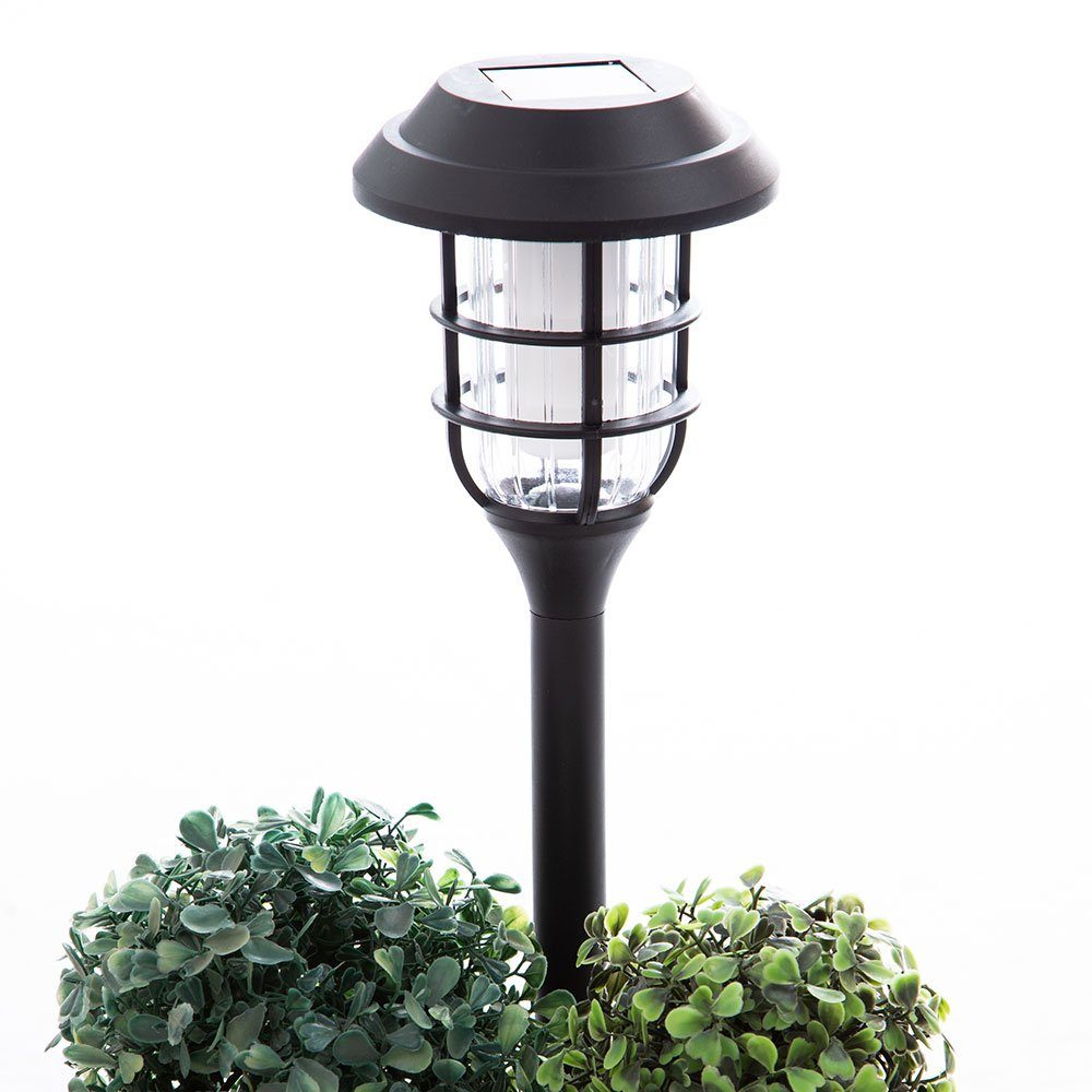 LED Garten Erdspiess Solarlampen Warmweiß, Solarleuchte, Deko verbaut, LED-Leuchtmittel Außen fest etc-shop Solarlampe für