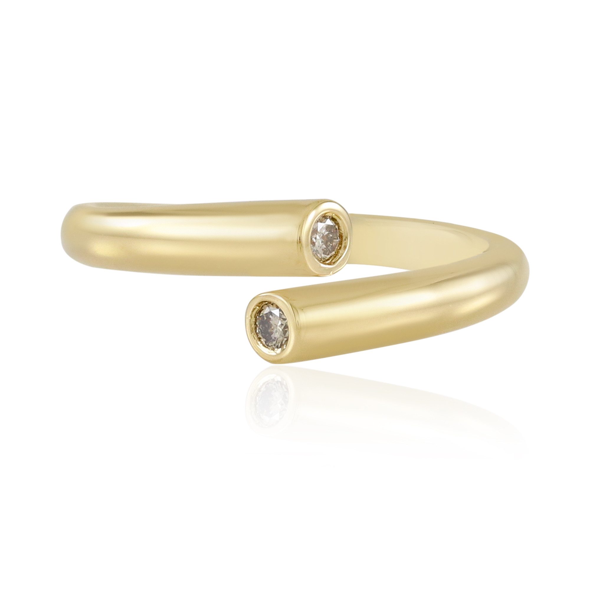 Cavill Diamantring Schicker, vergoldeter Silberring mit Schokoladen-Diamant-Motiv (1-tlg)