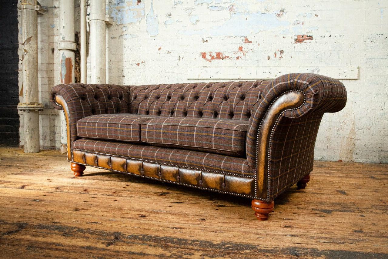 3-Sitzer Chesterfield Sofa in klassischem Design, 3-Sitzer Polster-Couch