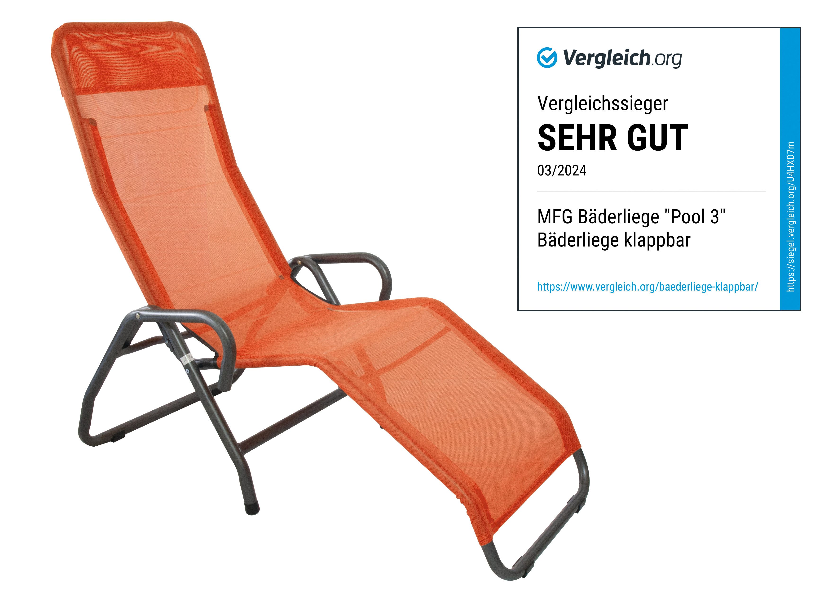 MFG Freizeitmöbel Gartenliege MFG Bäderliege "Pool 3", terrakotta, klappbar günstig online kaufen