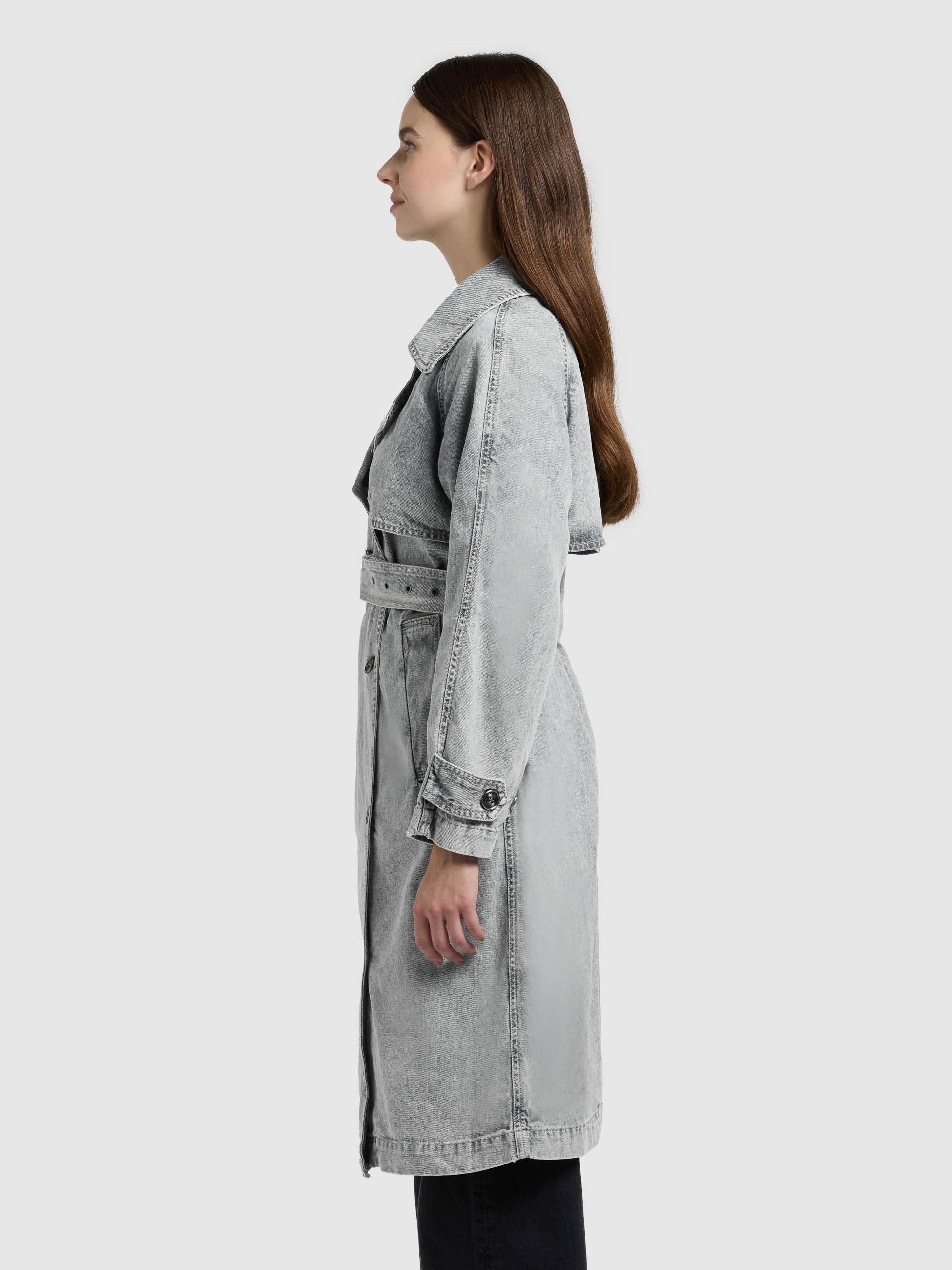 khujo Trenchcoat Enza Damen Übergangsmantel in Jeans-Optik