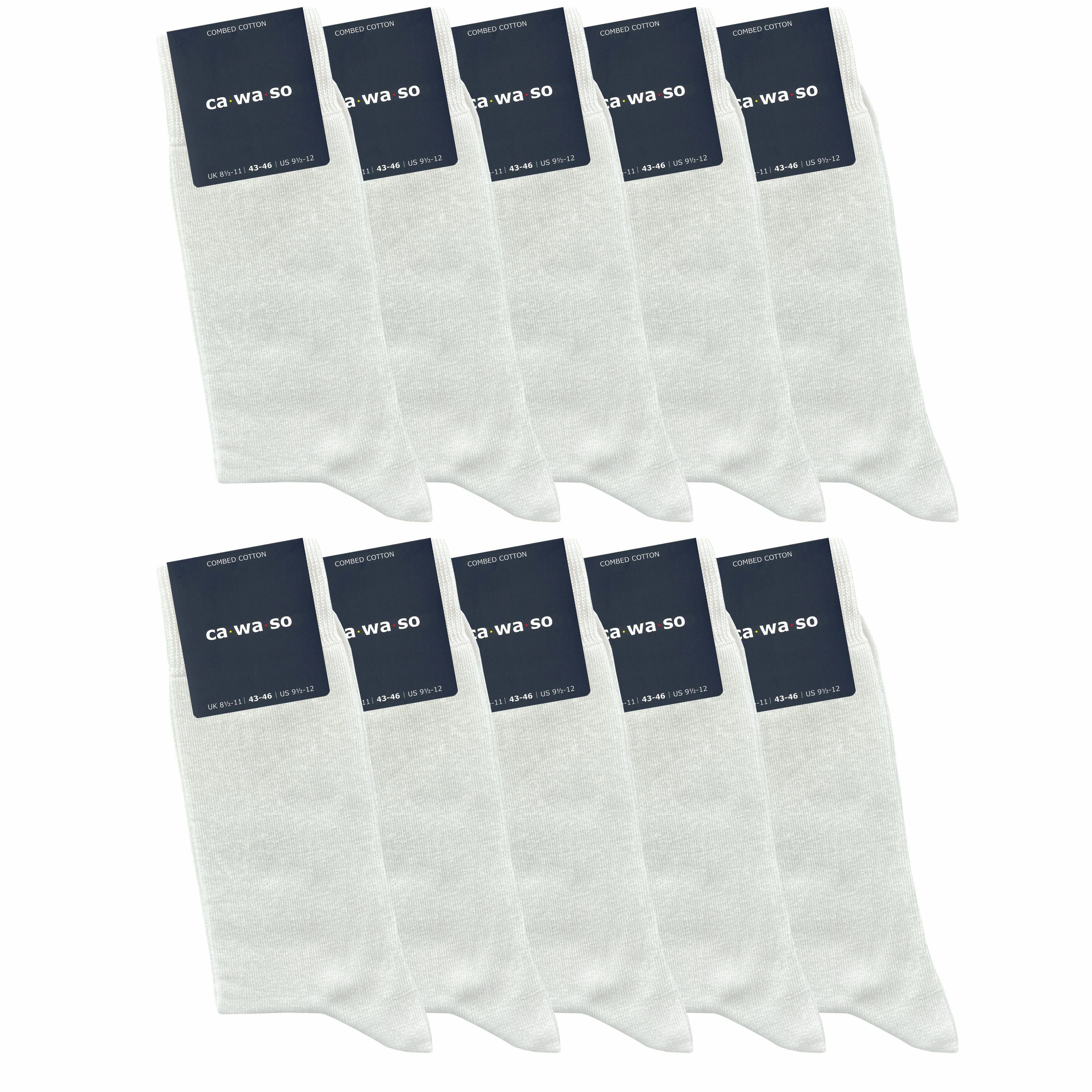 ca·wa·so Socken für Damen & Herren - bequem & weich - aus doppelt gekämmter Baumwolle (10 Paar) Socken in schwarz, bunt, grau, blau und weiteren Farben weiß